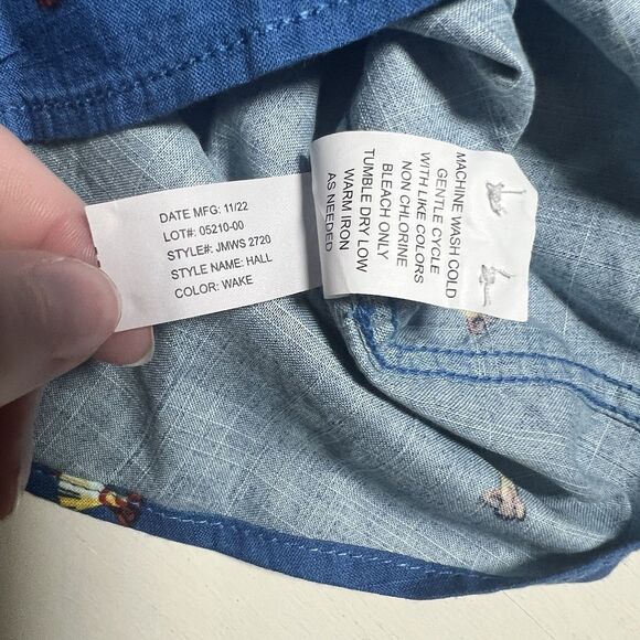 Johnnie-O Hangin' Out "CHAPPY"‎ Hula Girls Hawaiian Button-up S/S Shirt SZ S - Picture 4 of 5